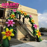 Arc de fleur gonflable personnalisé de 5.7m de haut, parfait pour les décorations de vacances en plein air