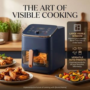 Friteuse à air intelligente Wi-Fi 6L avec fenêtre de visualisation numérique, 11 préréglages, cuisson saine sans huile, pour la cuisine - Product Image 3