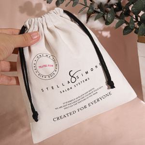 Bolsa de Armazenamento Personalizada para Shampoo de Extensões de Cabelo em Algodão Twill com Logo Personalizado e Cordão - Product Image 3