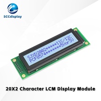 Layar LCD Standar Tinggi JXD2002A-IIC STN Abu-abu Positif Antarmuka IIC/I2C dengan Lampu Latar 20*2 Modul Tampilan LCM Dot Matrix