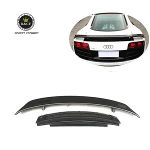 10-15 For Aud R8 V8 V10 COUPE GT style carbon fiber rear spoiler GT wing with base panel plate