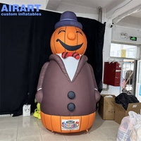 Mascotte gonflable personnalisée de gentleman citrouille, décoration gonflable de citrouille pour événements d'Halloween en extérieur
