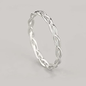 Bague de mariage en acier inoxydable, design torsadé, classique, unisexe, tendance, pour les occasions de mariage T0175 - Product Image 2