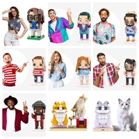 Jizai personnalisé amoureux cadeau éducatif bricolage figurine en plastique Mini blocs de construction bloc ensemble jouet pour la Saint-Valentin