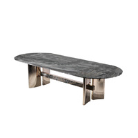 Baogeli Table à manger en marbre clair de luxe italien haut de gamme pour la maison et le restaurant Meubles de salle à manger élégants
