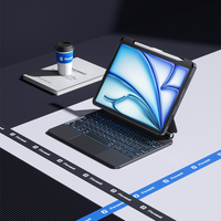 Nuevo Estuche con Teclado de Conexión Directa para iPad con Panel Táctil Extra Grande, Compatible con iPad Pro 11 pulgadas M4/M5, Teclado ABS RGB