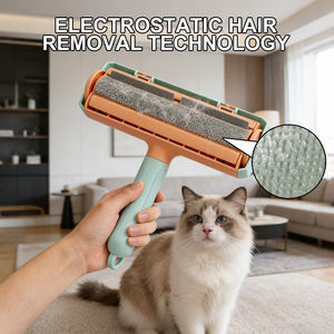 Bouton en plastique Portable Pet Hair Remover Roller Brosse de toilettage Caractéristiques durables <span class=keywords><strong>Produit</strong></span> d'outil de suppression amélioré - Product Image 4