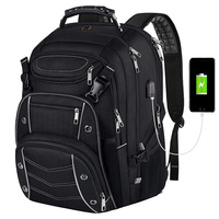 Luxe grande capacité étanche sac à dos Oxford fermeture éclair personnalisé USB câble de données de charge sac à dos pour ordinateur portable quotidien géométrique
