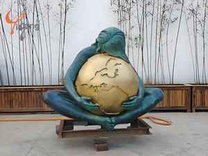 Statua femminile in rame fuso progettata su misura decorazione esterna in metallo famosa arte 'terra madre Gaia' <span class=keywords><strong>Anime</strong></span> statua ispirata all'<span class=keywords><strong>amore</strong></span> - Product Image 4