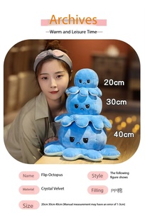 Peluche de pulpo reversible de gran venta con expresiones de doble cara, muñeco de animal que gira de cara, regalo de peluche de pulpo - Product Image 4