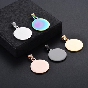 Disco de Identificación Redondo de Acero Inoxidable Pulido a Espejo en 5 Colores al por Mayor |   Colgante DIY en Blanco para Fabricación de Joyas al por Mayor - Product Image 6