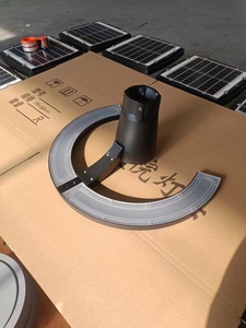 Lámpara LED de Jardín, Reflector Delgado de Cuatro Varillas, 3500k, Poste de Aluminio Fundido, Pintura Gris/Negra, 30w, AC220 - Product Image 4