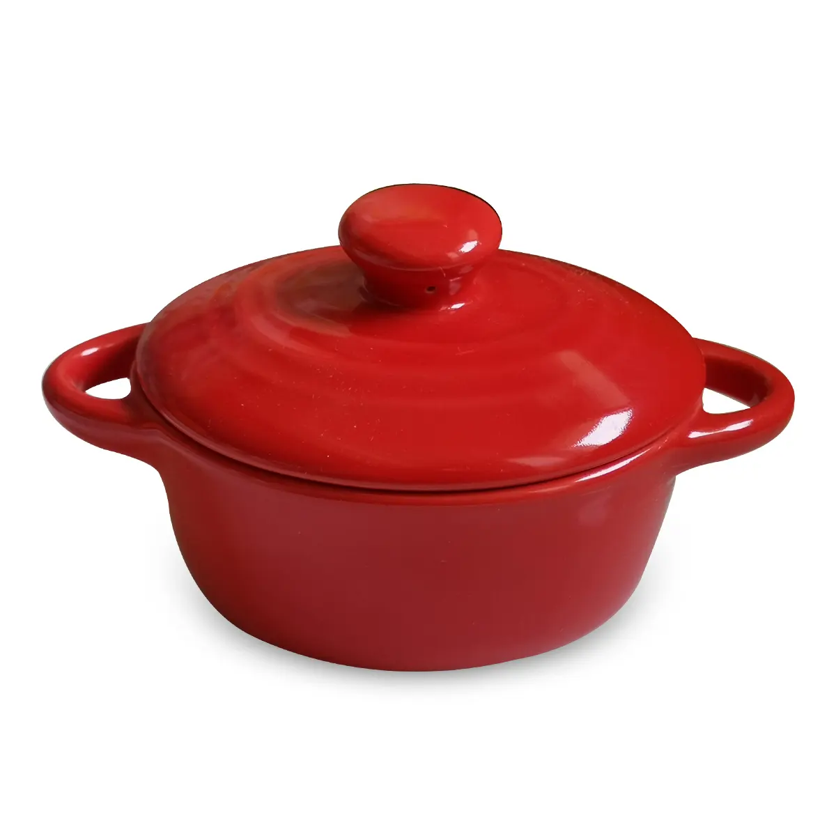 赤い色の卸売セラミックキャセロール楕円形蓋付き石器ベーキング皿セラミックオーブンパン