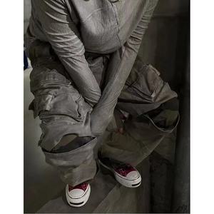 <span class=keywords><strong>Pantaloni</strong></span> da strada personalizzati da uomo <span class=keywords><strong>pantaloni</strong></span> Cargo Vintage elasticizzati sporchi e lavati Jeans Cargo Multi tasca - Product Image 6