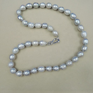 18 pollici 45 cm <span class=keywords><strong>collana</strong></span> di perle 100% naturale di colore grigio <span class=keywords><strong>perla</strong></span> d'acqua dolce - Product Image 3