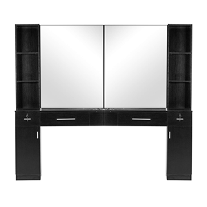 Station de coiffure moderne et fonctionnelle en verre blanc de style nouveau pour les outils de beauté et de maquillage - Product Image 2