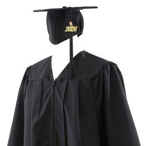 Robe et toque de graduation unisexe de qualité supérieure, uniforme académique multicolore avec pompon, tenue de graduation personnalisable avec logo - Product Image 2