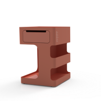 Classeur compact moderne en acier avec tiroir coulissant et compartiments ouverts pour la maison, le bureau et l'école.