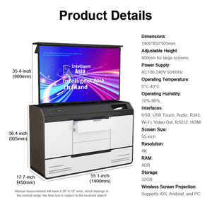 Tủ nâng màn hình cảm ứng 55 inch với micrô không dây và loa tích hợp cho lớp học tương tác - Product Image 5