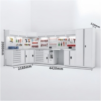 Meilleures ventes OEM : Ensemble d'armoires modulaires autoportantes réglables en acier laminé à froid robuste pour atelier de mécanique et garage