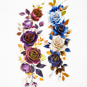 Pegatinas Adhesivas Decorativas de PET con Diseño Floral para Diario, Envoltura de Regalos y Decoración Festiva - Product Image 1