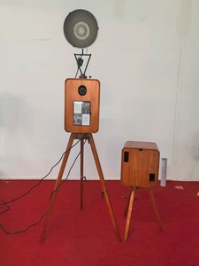 Cabina de Fotos de Madera de Roble Rojo para iPad de 12.9 Pulgadas con Soporte para Impresora, Cabina de Fotos Vintage DSLR para Fiestas y Eventos con Estuche de Transporte - Product Image 2