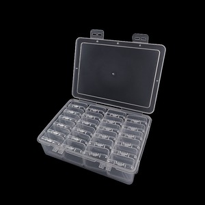 Jewelry Organizer <b>Box</b> With 24 Compartments Transparent Storage Case For <b>Earrings</b> Bracelets Beads Desktop Flip Top Container - Product Image 2