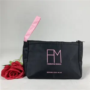 Black Sparkly Luxury Cosmetic Bags Bulk Womens Zipper Cosmetic Toiletry Bag Logo Makeup Box Packaging Cosmetic Bag