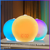 Lever du soleil réveil intelligent plein écran réveil lumière lever du soleil et coucher du soleil Simulation 14 couleurs lampe de chevet soleil