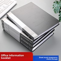 Classeur noir, pochette transparente A4 à feuilles mobiles, carnet de test pour étudiants, livre d'informations multicouche, classeur de rangement