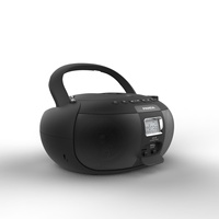 PANDA Portable Black CD Boombox CD-50 AM/FM/USB/MicroSD Pemutar Radio Multifungsi Kelas Atas dengan Layar LCD dan Speaker