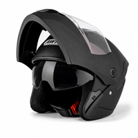 Casque de moto modulaire certifié DOT en ABS, casque intégral rabattable avec double visière pour adultes