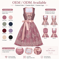 Robe de travail sans manches en polyester brodée de dentelle, antibactérienne, couleur unie, pour festival de la bière, restaurant, Oktoberfest