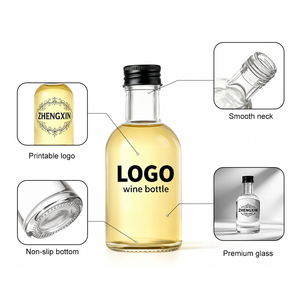 100ml Round Mini Liquor Samples Clear Glass Liquor Bottle with Custom Labeling for Vodka <strong>Gin</strong> &amp; <strong>Ginger</strong> Juice Brands - Product Image 5