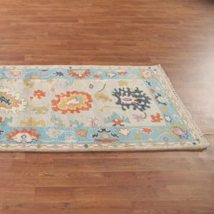 Tapis moderne indien Oushak oriental 3x6 "laine nouée à la main pour la décoration intérieure exercice prière pique-nique personnalisable adolescents - Product Image 1
