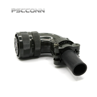 Connecteur circulaire industriel PSCCONN MS 5015 Série MS3108B 20-4S, prise d'alimentation filetée femelle à angle droit, 4 broches