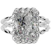Bague en argent sterling 925 MUSHAN personnalisée avec moissanite couleur D VVS, accessoires de luxe nobles en argent sterling 925 et diamants