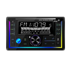 Werkslieferung 7 Farben 12 V Auto Stereo Schnelles Aufladen ID3 EQ Autoaudio Dual-USB-Medienfernbedienung Double-Din-Autoplayer Mp3