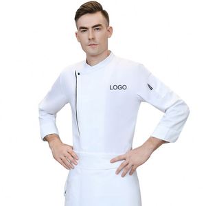 Conjunto de Uniforme de Trabajo de Cocina, Chaqueta de Chef Negra de Color Sólido, Manga Larga, Ropa Personalizada para Restaurante, Fabricantes de Uniformes - Product Image 1