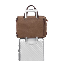 Sac à dos multifonctionnel en toile pour ordinateur portable avec fermeture éclair, grande capacité, résistant à l'usure, pour affaires, portable et à bandoulière