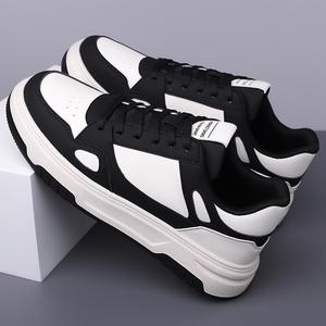 Chaussures Chunky pour Hommes, Tige en PU, Bout Rond, Lacets, Semelle Extérieure en Caoutchouc Respirant, Semelle Intermédiaire en EVA, Chaussures de Sport Casual Automne - Product Image 2