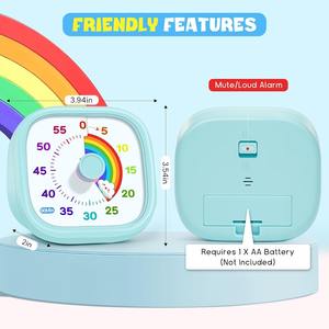 Minuteries de 60 minutes pour la salle de classe, la <span class=keywords><strong>cuisine</strong></span>, le bureau, horloge minuteur pour enfants avec disque arc-en-ciel - Product Image 4