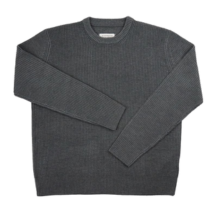 High Quality Men's Anti-Wrinkle Wool/Nylon Sweater Drop Shoulder Winter Thick Crew Neck <b>Pullover</b> <b>Jumper</b> Blank Knit Long Sleeve - Product Image 1