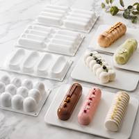 TangChu 6- & 8-fach Silikon-Backformen-Set für lange Riegel – für Kuchen, Mousse, Baby-Fingerfood & gedämpfte Brötchen