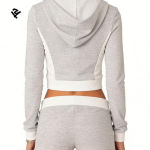 סט טרנינג קצר עם קפוצ'ון ומכנסיים קצרים לנשים, צבעים בהתאמה אישית, לוגו בהתאמה אישית, דגם <span class=keywords><strong>2026</strong></span> - Product Image 3