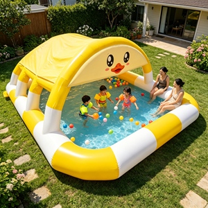 Piscina Inflable Personalizada de Fábrica con Techo, la Piscina Inflable Más Grande con Servicio de Alquiler para Centros de Entretenimiento Comerciales al Aire Libre - Product Image 2