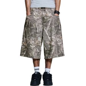 Jorts en denim rétro de haute qualité, imprimés camouflage Woodland, sublimation, 100% coton, streetwear, jorts baggy en denim, bermudas en denim - Product Image 1