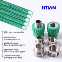 Tuyau PPR HTIAN PN20 SDR6 de couleur verte pour l'alimentation en eau chaude et froide, DIN 8077, système de plomberie pour bâtiments résidentiels, fabricant OEM