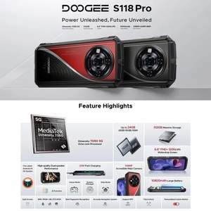 <span class=keywords><strong>DOOGEE</strong></span> S118 Pro 5G Téléphone robuste 8GB RAM 512GB Stockage 6.58 ''10800mAh 108MP Caméra Android 14 LTE IP68 <span class=keywords><strong>Smartphone</strong></span> - Product Image 6