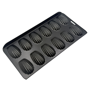 Moule à madeleines 12 cavités pour cuisson au four, forme coquille. Revêtement antiadhésif durable - Product Image 5